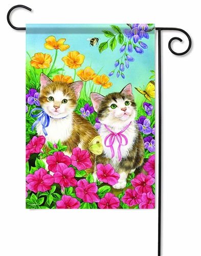 Spring Kittens Decorative Garden Flag