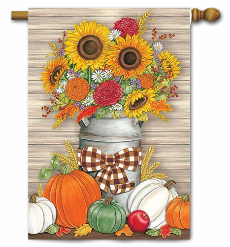 Sunflower Milk Can Decorative House Flag