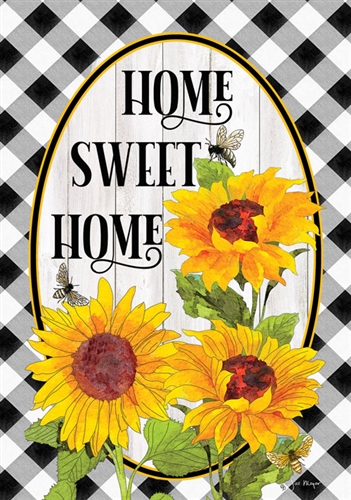 Sunflower Check Decorative House Flag