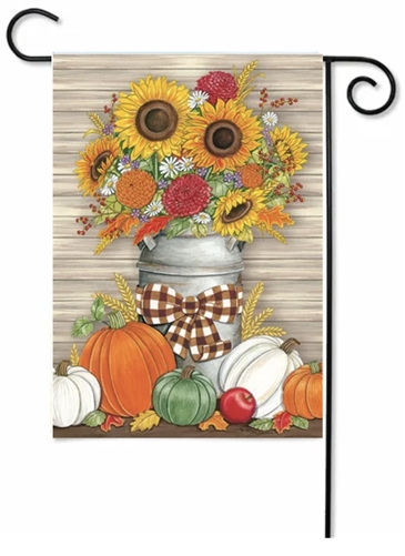 Sunflower Milk Can Decorative Garden Flag