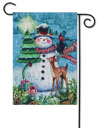 Snowman Village Glisten Decorative Garden Flag