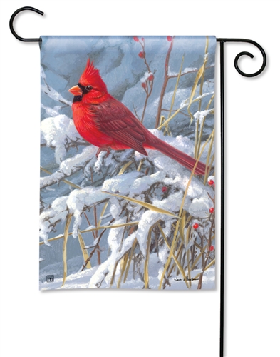 Cardinal in Snow BreezeArt Garden Flag