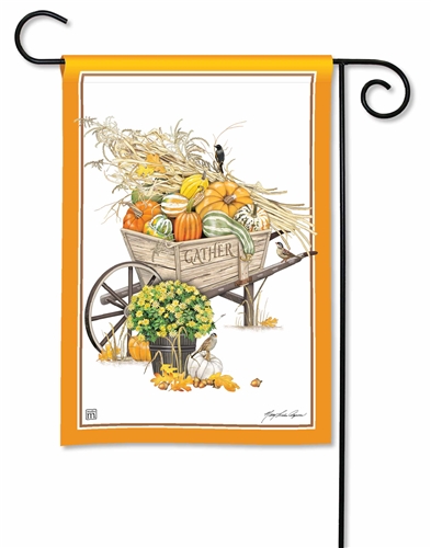 Harvest Wheelbarrow BreezeArt Garden Flag