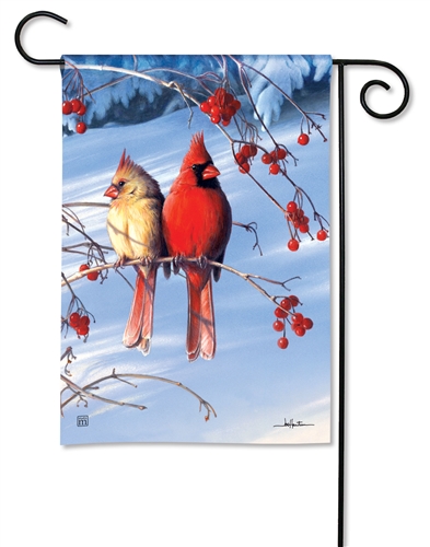 Cardinals in Snow BreezeArt Garden Flag