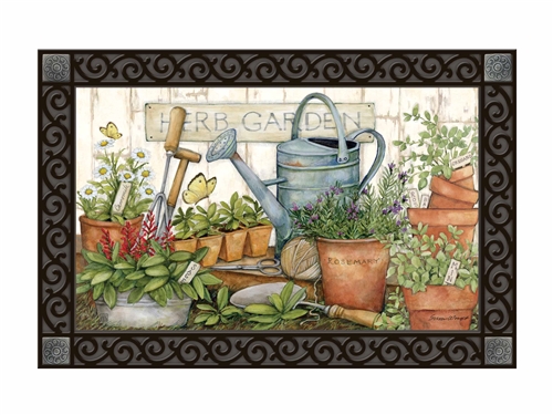 Planting Herbs MatMates Decorative Doormat