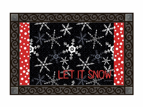 Let It Snow Door Mat Christmas Doormat Snowflake Decor Winter